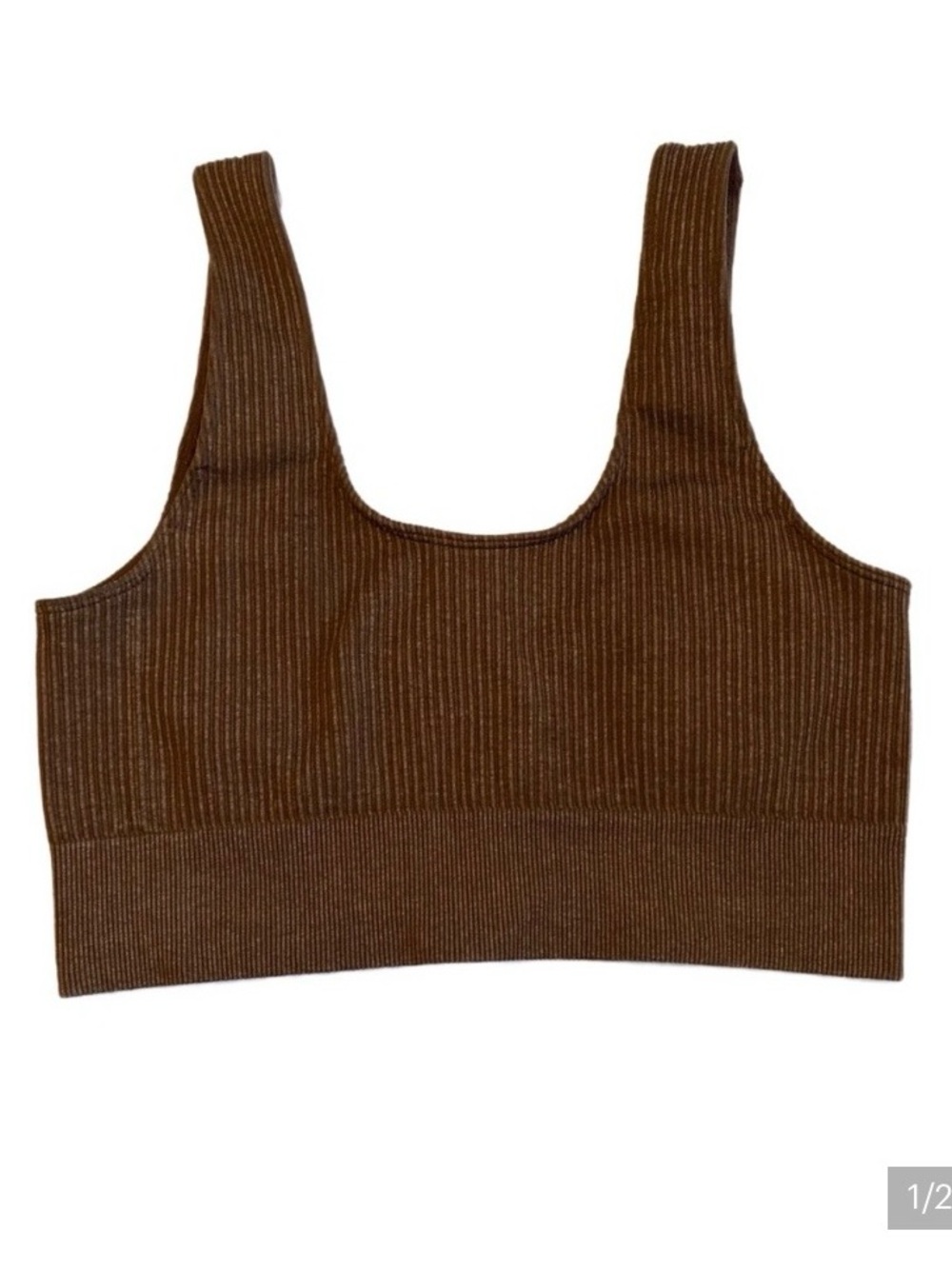 Balance Athletica Brown Ribbed Bandeau